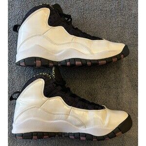 Nike Air Jordan 10 Retro White/Purple Pop-Cyber/Black 487211-120 Size 6Y